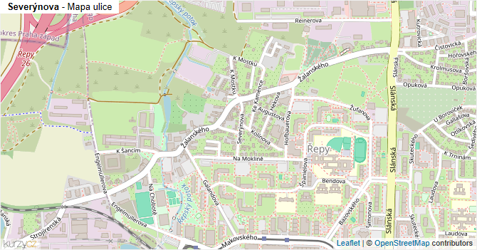 Severýnova - mapa ulice