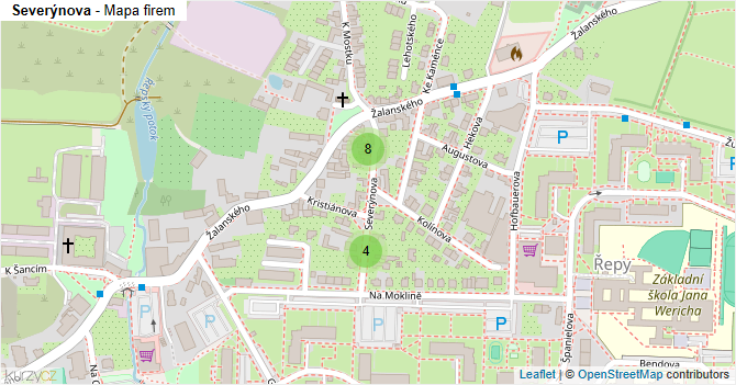 Severýnova - mapa firem