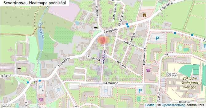 Severýnova - mapa podnikání