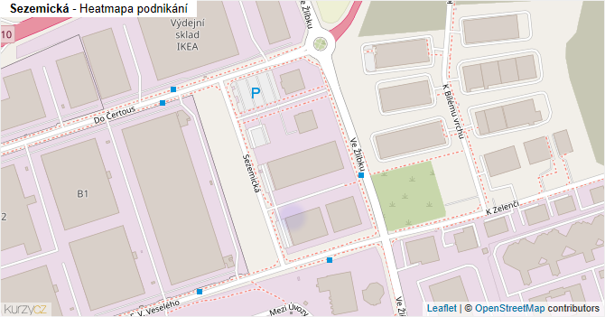 Sezemická - mapa podnikání