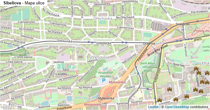 Sibeliova - mapa ulice