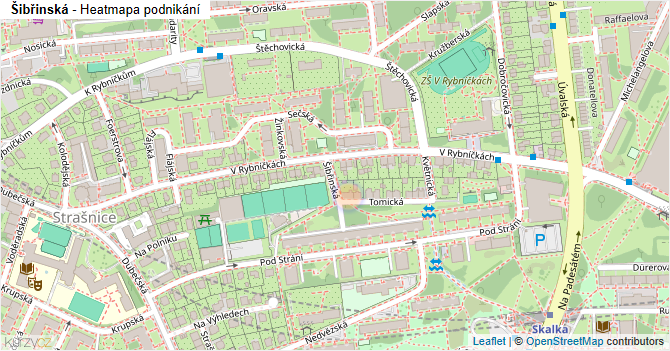 Šibřinská - mapa podnikání