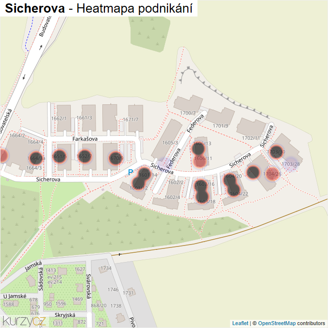 Mapa Sicherova - Firmy v ulici.