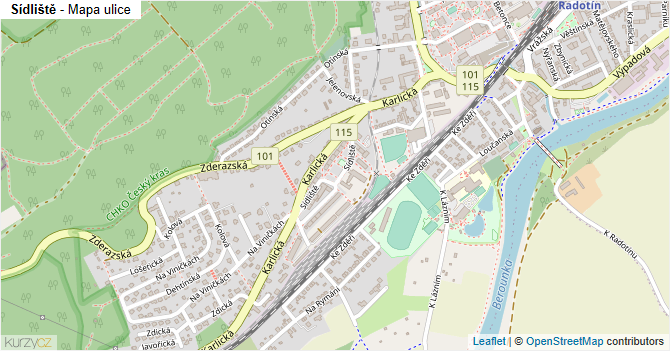 Sídliště - mapa ulice