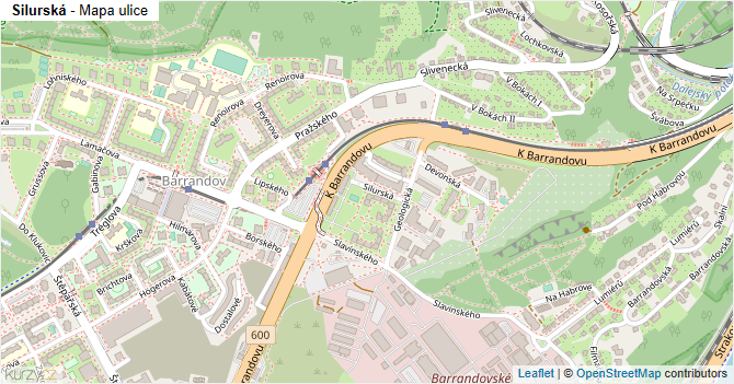 Silurská - mapa ulice