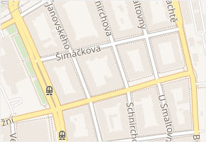 Šimáčkova v obci Praha - mapa ulice