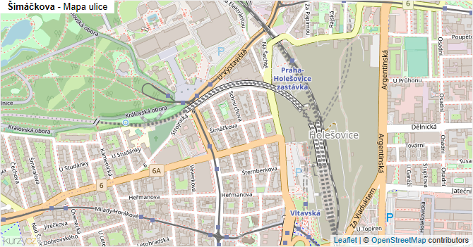 Šimáčkova - mapa ulice