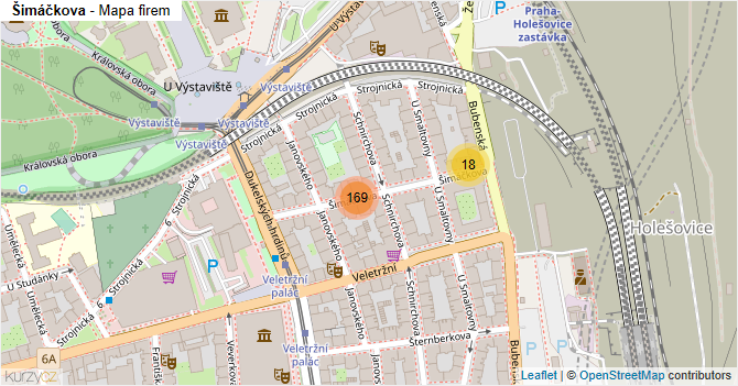 Šimáčkova - mapa firem