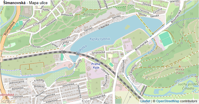 Šimanovská - mapa ulice