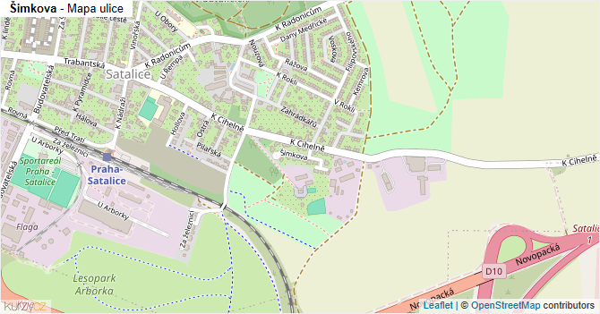 Šimkova - mapa ulice