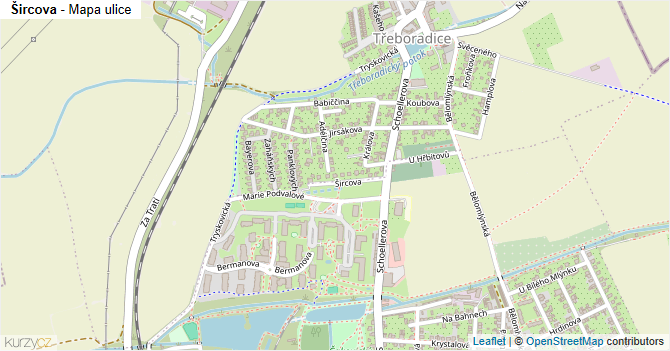 Šircova - mapa ulice