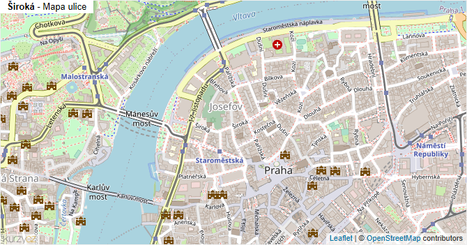 Široká - mapa ulice