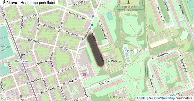 Šiškova - mapa podnikání