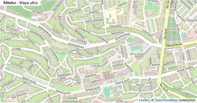 Sitteho - mapa ulice