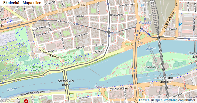 Skalecká - mapa ulice