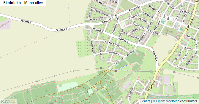 Skalnická - mapa ulice