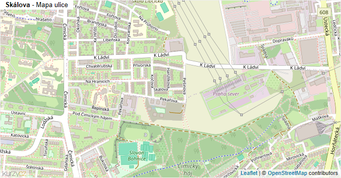 Skálova - mapa ulice