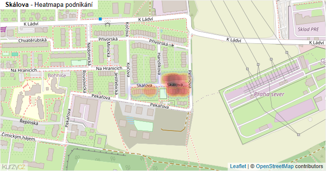 Skálova - mapa podnikání