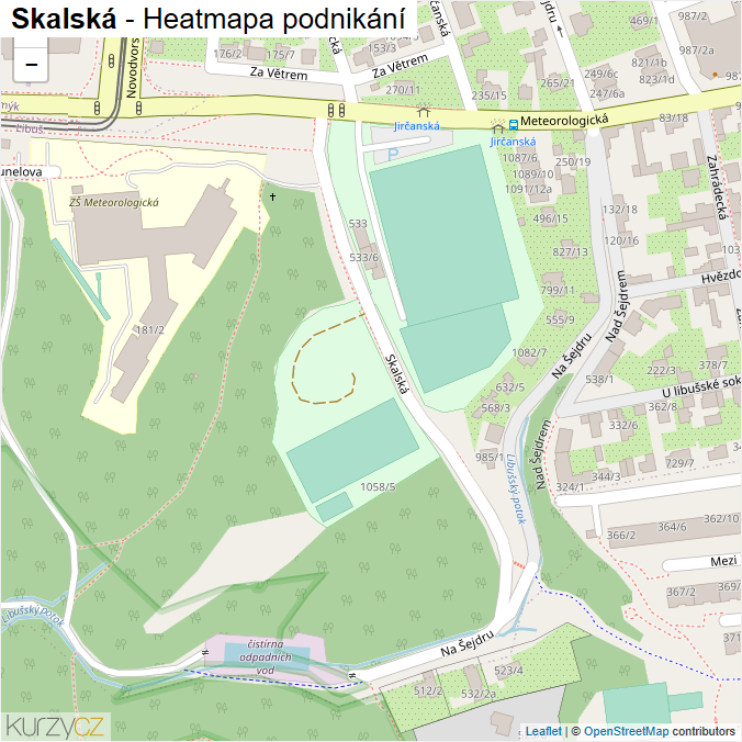 Mapa Skalská - Firmy v ulici.