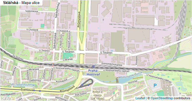 Sklářská - mapa ulice