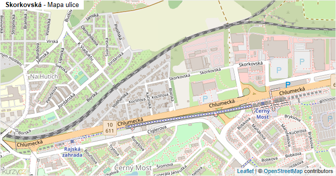 Skorkovská - mapa ulice