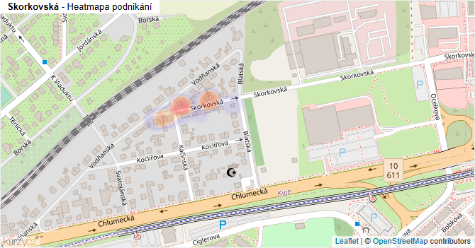 Skorkovská - mapa podnikání