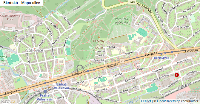 Skotská - mapa ulice