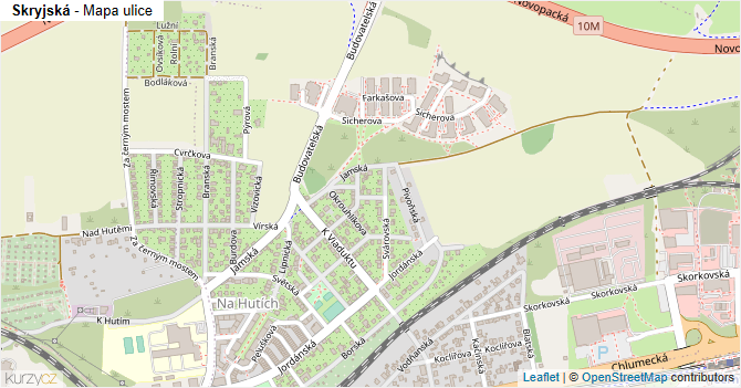 Skryjská - mapa ulice