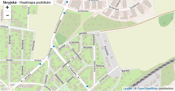 Skryjská - mapa podnikání