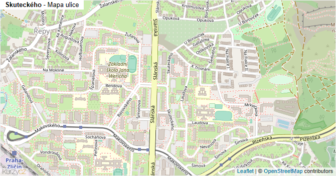 Skuteckého - mapa ulice