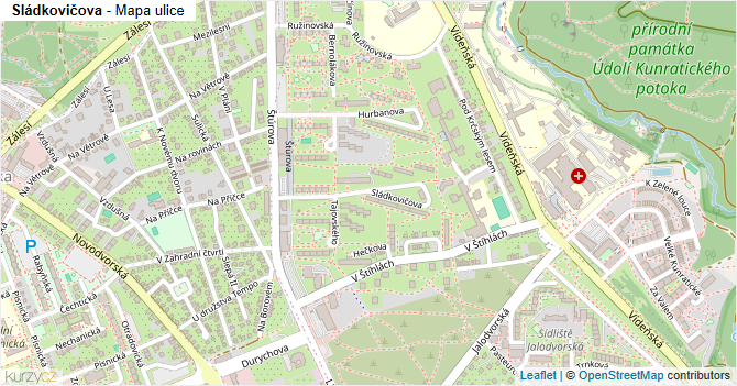 Sládkovičova - mapa ulice