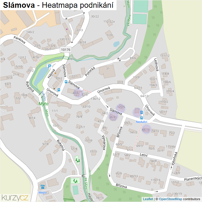 Mapa Slámova - Firmy v ulici.