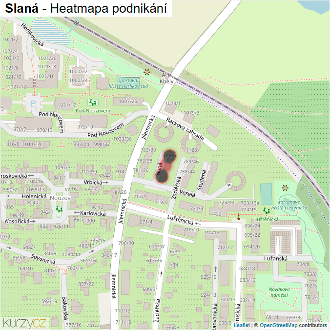 Mapa Slaná - Firmy v ulici.