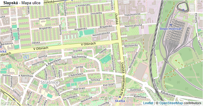 Slapská - mapa ulice