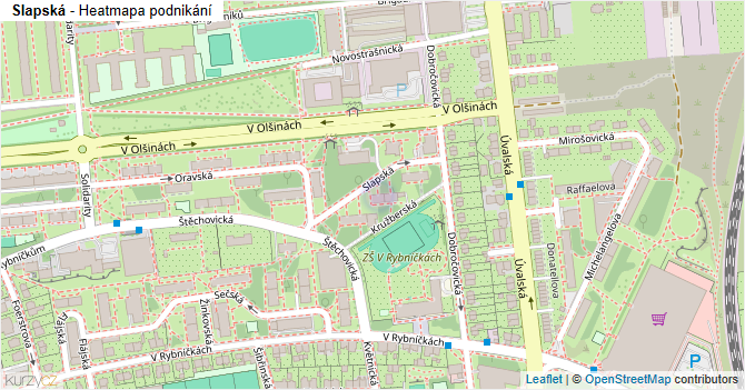 Slapská - mapa podnikání