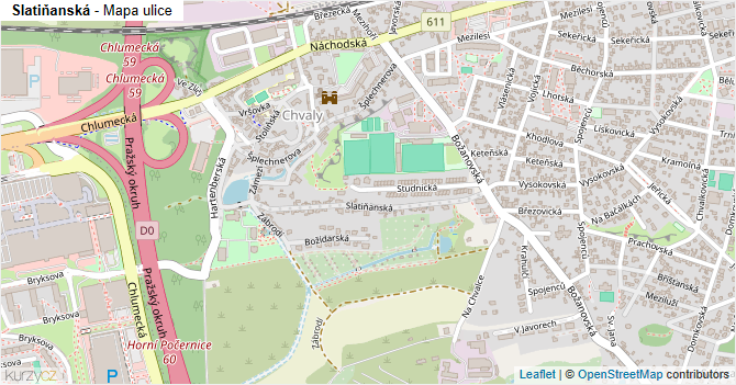 Slatiňanská - mapa ulice