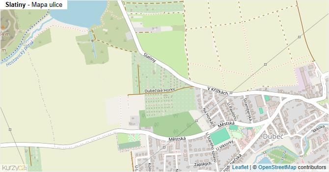 Slatiny - mapa ulice