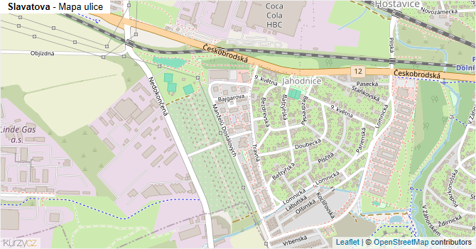 Slavatova - mapa ulice