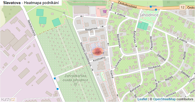 Slavatova - mapa podnikání