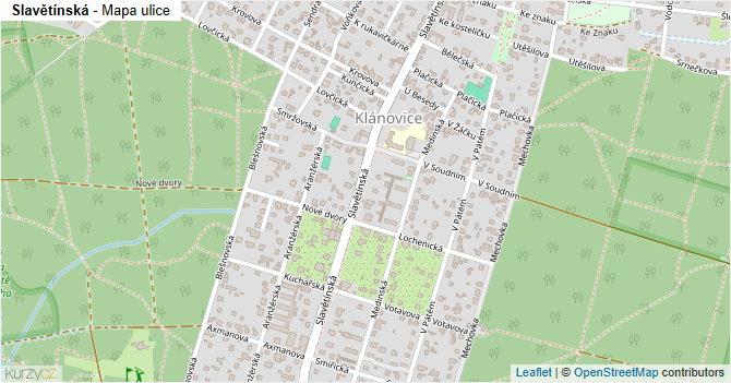 Slavětínská - mapa ulice