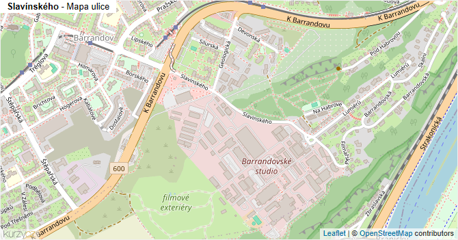 Slavínského - mapa ulice