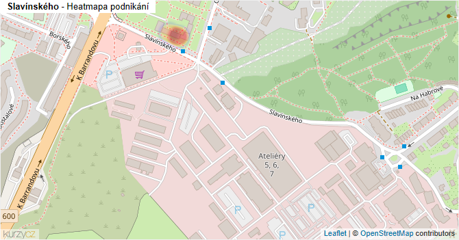 Slavínského - mapa podnikání