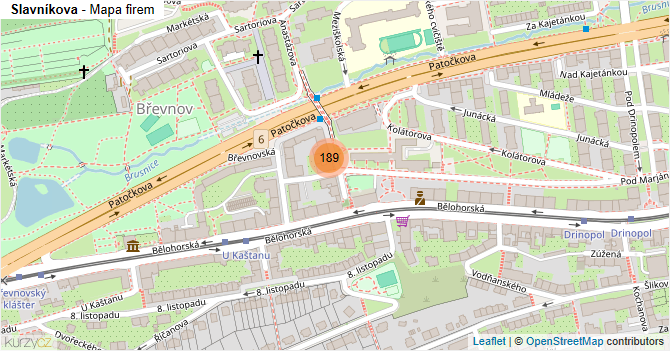 Slavníkova - mapa firem