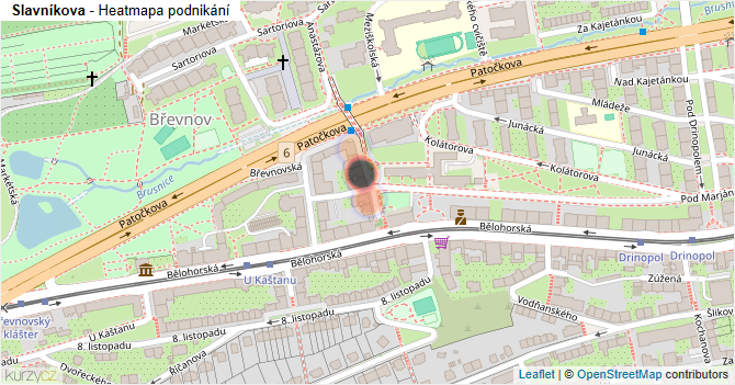 Slavníkova - mapa podnikání