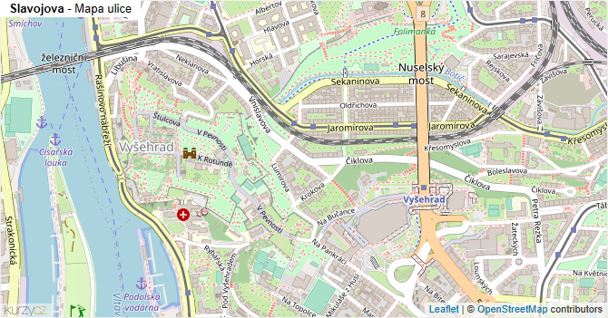 Slavojova - mapa ulice