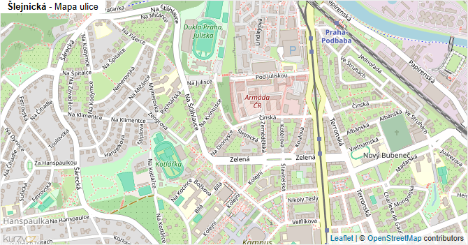 Šlejnická - mapa ulice