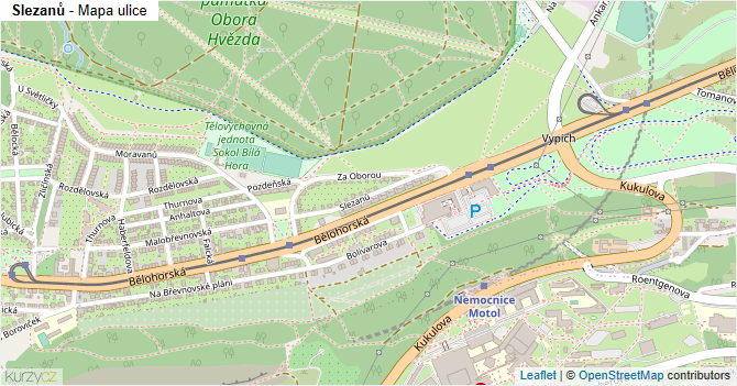 Slezanů - mapa ulice