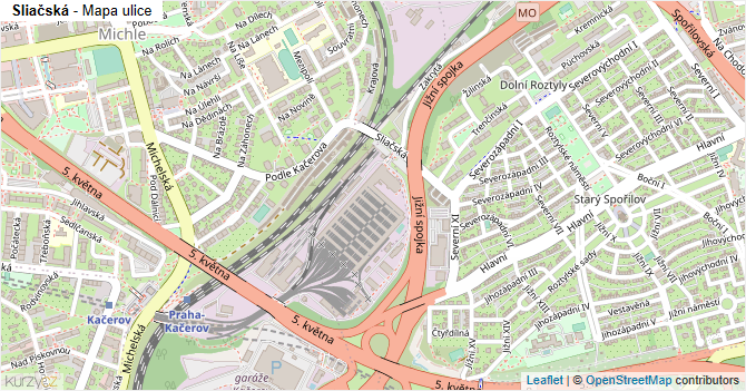 Sliačská - mapa ulice