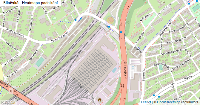 Sliačská - mapa podnikání
