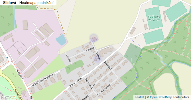 Slídová - mapa podnikání